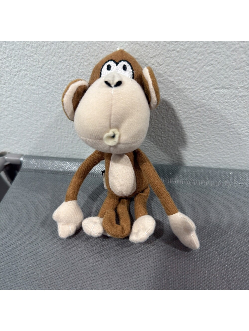 Retro Bobby Jack Brown Monkey 7” Plush Keychain Backpack Clip Y2K